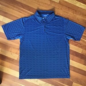 Adidas ClimaCool Shirt Mens Medium Blue Golf Athletic Polo Short Sleeve